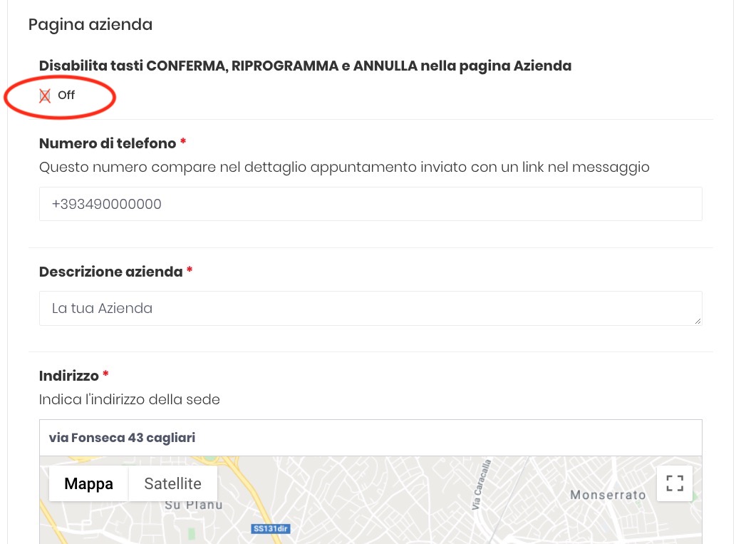 Opzione disabilita pulsanti cliente