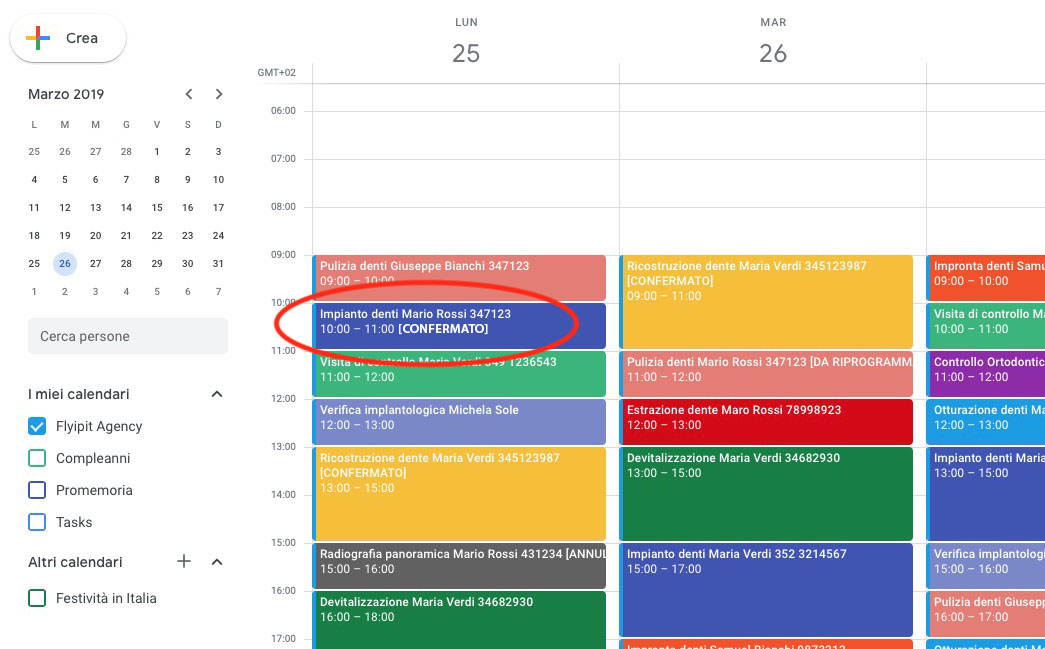 Esiti nel calendario